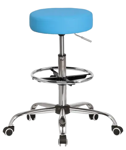 LZ 21SP EXT židle lékařská, HR sedák, kříž chrom, kruh pro nohy, ekokůže modrá